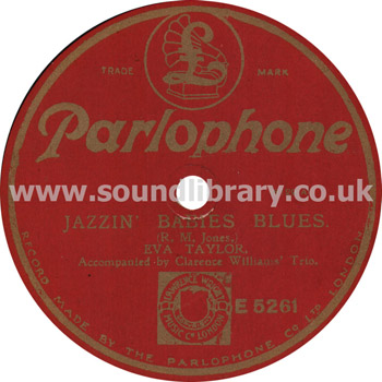 Eva Taylor Jazzin' Babies Blues UK Issue 10" 78 rpm Parlophone E 5261 Label Image