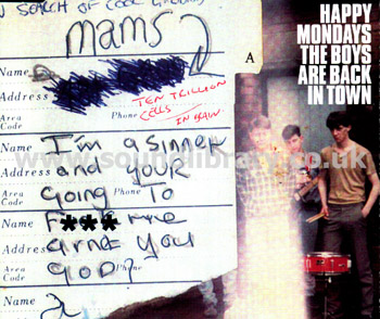 Happy Mondays The Boys Are Back In Town UK Issue CDS London LONCD432 Front Inlay Image
