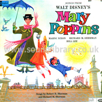 Songs From Walt Disney's Mary Poppins Marni Nixon UK LP Music For Pleasure MFP 1065 Front Sleeve Image