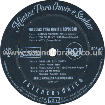 Musica Para Ouvir e Sonhar Brazil Stereo 10LP Box Set Reader's Digest (RCA) RDS-43 Label Image Side 2