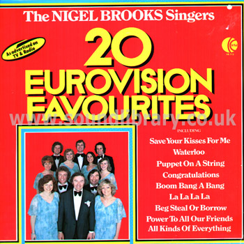The Nigel Brooks Singers 20 Eurovision Favourites UK Issue LP K-Tel NE 712 Front Sleeve Image