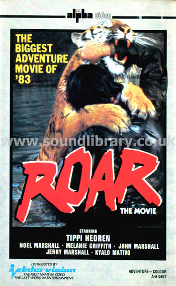 Roar Tippi Hedren Intervision VHS PAL Video Intervision A-A 0467 Front Inlay Sleeve