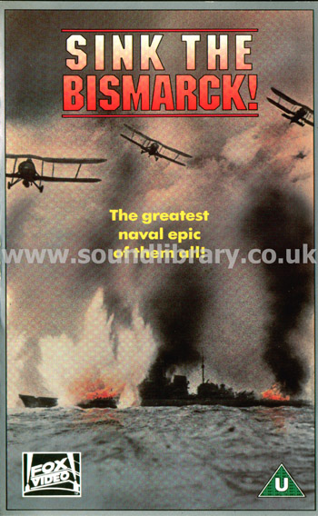 Sink The Bismarck! Kenneth More VHS PAL Video Fox Video 1812 Front Inlay Sleeve