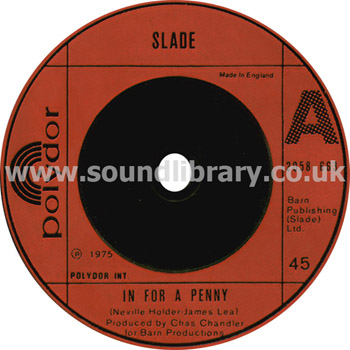 Barn Productions In For A Penny UK Issue 45 RPM 7" Label Image Side 1