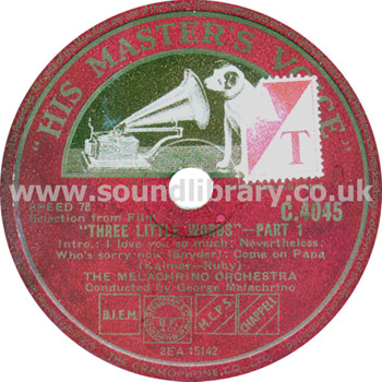 The Melachrino Orchestra Three Little Words UK Issue 12" 78rpm HMV C.4045 Label Image Side 1
