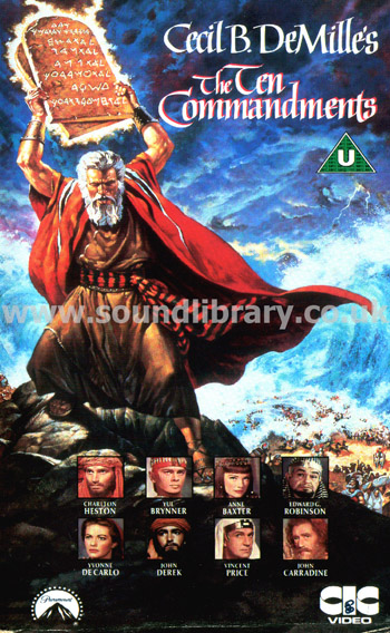 The Ten Commandments Charlton Heston VHS PAL Video CIC Video VHR 2010 Front Inlay Sleeve