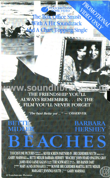 Beaches Bette Midler Promotional VHS PAL Video Touchstone Home Video D307972 Front Slip Cover Image